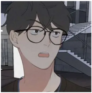 🤨 mężczyzna, okulary, kreskówka, osoba telegram sticker