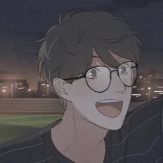 💱 Anime, Okulary, Portret, Mężczyzna, Uśmiech telegram sticker