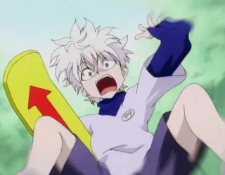 😱 Killua Zoldyck Hunter x Hunter アニメ, キルア=ゾルディック, HUNTER×HUNTER, 恐怖, 衝撃 telegram sticker