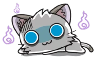 😮 gato, anime, fofo, espírito, assustado, amedrontado, fantasma whatsapp sticker