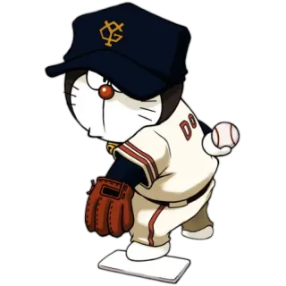 🏏 Doraemon Do doraemon, baseball, pitcher, cartoon, anime, sport whatsapp sticker