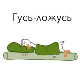 😴 Гусь-ложусь 거위, 동물, 잠, 게으른, 러시아, 밈 telegram sticker