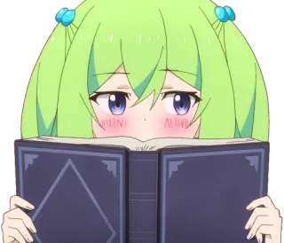 👀 anime, girl, reading, book, cute telegram sticker