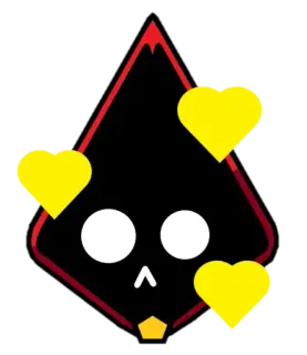 🥰 caveira, corações, ícone, jogo, design, desenho animado telegram sticker