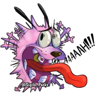 😱 Courage Courage the Cowardly Dog @Sigilo_Packs Храбрость, Кураж трусливый пёс, Мультфильм, Собака, Испуганный, Cartoon Network telegram sticker