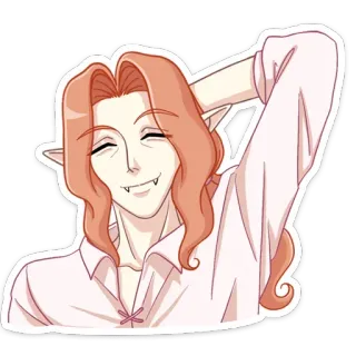 ☺️ Alucard Castlevania anime, vampire, alucard, castlevania, sticker, cartoon, smile telegram sticker