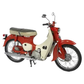 😱 motocykl, czerwony, transport, pojazd, vintage telegram sticker