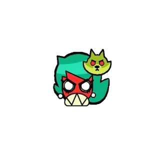 😡 โกรธ, การ์ตูน, สัตว์ประหลาด, สีเขียว, สีแดง telegram sticker