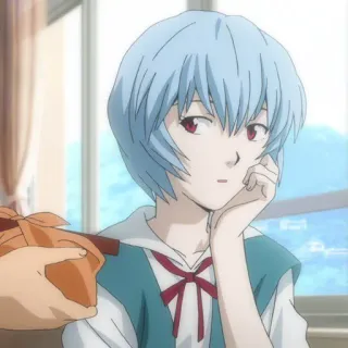 🌧 Rei Ayanami Neon Genesis Evangelion Аниме, Персонаж, Подарок, Портрет whatsapp sticker