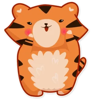 ☺️ เสือ, สัตว์, น่ารัก, การ์ตูน, สติกเกอร์, อีโมจิ telegram sticker