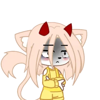 😶 Gacha, Estilo anime, Personagem de desenho animado, Triste telegram sticker