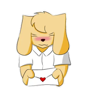 💌 desenho animado, cachorro, carta de amor, corado, fofo, animal, coração telegram sticker