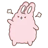 😡 kelinci, merah muda, lucu, kartun, binatang telegram sticker