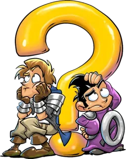 ❔ 만화, 물음표, 판타지, 캐릭터, 모험, 퍼즐 telegram sticker
