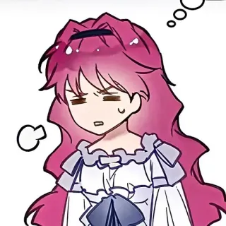 💭 anime, cartoon, girl, thinking, pink hair telegram sticker