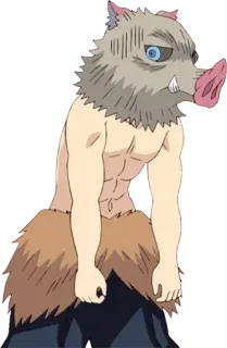 😫 Inosuke Hashibira Demon Slayer anime, demon slayer, inosuke, hashibira, boar, character, sticker telegram sticker