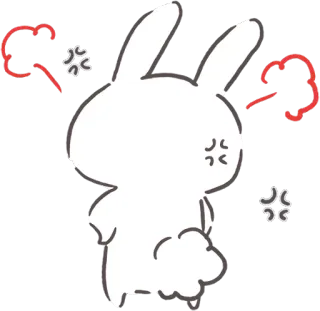 😡 konijn, boos, cartoon, konijn, geïrriteerd whatsapp sticker