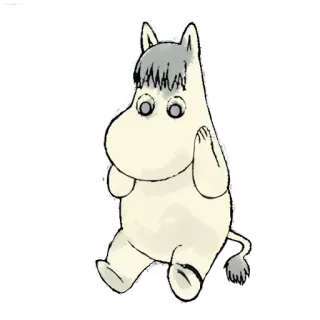 😮 Moomin Moomin, Dibujos animados, Personaje, Lindo, Blanco telegram sticker