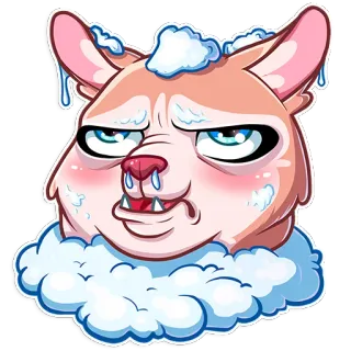 😤 chien, animal, neige, autocollant, mignon, mème, drôle telegram sticker