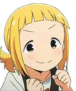 😄 Anime, Ragazza, Sorriso, Cartone animato, Ritratto telegram sticker