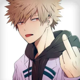 😍 Bakugo Katsuki My Hero Academia Anime, Jari tengah, Ofensif, Katsuki Bakugo, My Hero Academia, MHA telegram sticker