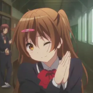 😄 anime, girl, wink, cute, cartoon whatsapp sticker