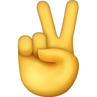 ✌️ hand gesture, peace sign, victory sign, emoji, finger whatsapp sticker