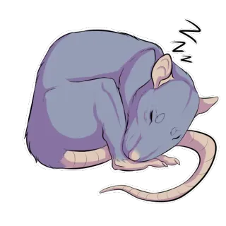 💤 rat, dormir, dessin animé, animal, mignon, animal de compagnie telegram sticker