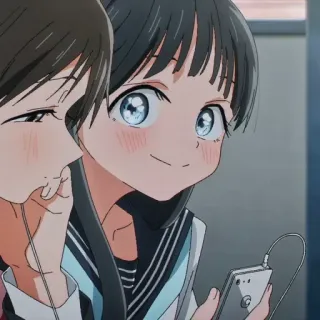 🍥 Anime, Garota, Música, Fones de ouvido, Telefone telegram sticker