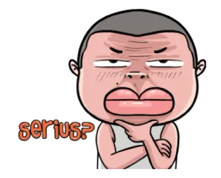 🤔 serius? pregunta, curioso, duda, interés, serio whatsapp sticker