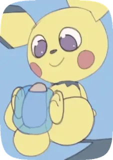 🌩 Pichu Pokémon Pichu, Pokémon, anime, cute, cartoon, game, yellow, nintendo telegram sticker