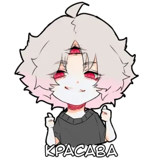👍 КРАСАВА Anime, Chibi, Charakter, Süß, Russisch telegram sticker