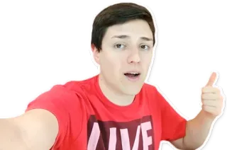 👍 LIVE pessoa, joinha, camisa vermelha, ao vivo whatsapp sticker