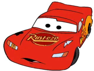 😟 Lightning McQueen Cars Rust-eze Cartone animato, Auto, Saetta McQueen, Disney, Pixar, Rosso telegram sticker