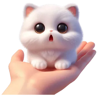 😦 gatto, gattino, carino, soffice, animale, animale domestico, mano, cartone animato telegram sticker