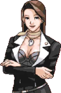 😏 Mia Fey Ace Attorney Mia Fey, Ace Attorney, Video Game Character, Lawyer, Attorney telegram sticker