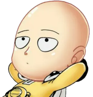 🙄 Saitama One-Punch Man Сайтама, Ванпанчмен, аниме, манга, персонаж, герой, лысый, расслабленный whatsapp sticker