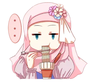 😒 Ramen, Anime, Hiyab, Comiendo, Chibi, Lindo, Fideos whatsapp sticker