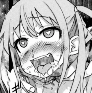 👅 anime, manga, sweat, expression, heart eyes whatsapp sticker