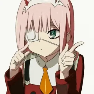 💃 Zero Two Darling in the Franxx Anime, Zero Two, Darling in the Franxx, Personaggio, Cartone animato telegram sticker