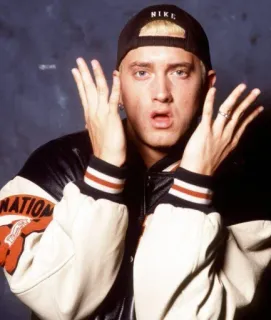 🖤 Eminem NIKE eminem, rapper, hut, musik, porträt telegram sticker