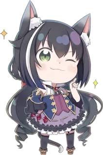 ☝ anime, catgirl, chibi, kawaii telegram sticker
