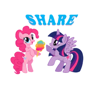 👫 Pinkie Pie My Little Pony SHARE Kucyk, Kreskówka, Przyjaźń, Słodkie, My Little Pony, Pinkie Pie, Twilight Sparkle telegram sticker