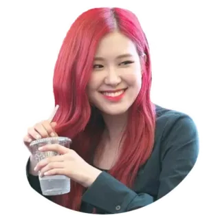 😆 Rosé Rosé, K-Pop, cantante, celebridad, pelo rojo whatsapp sticker