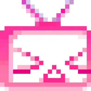 😖 pixel art, tv, cute, pink, retro, electronic telegram sticker