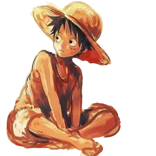🙄 Monkey D. Luffy One Piece luffy, one piece, anime, manga, pirate, chapeau de paille whatsapp sticker
