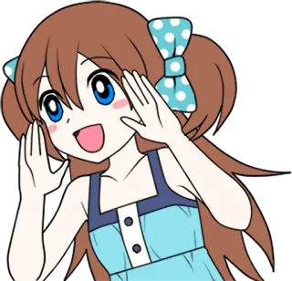 🤲 Anime, Dziewczyna, Kreskówka, Słodkie, Ilustracja telegram sticker