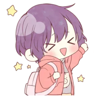 🤩 Anime, Cartone animato, Chibi, Carino, Adesivo telegram sticker