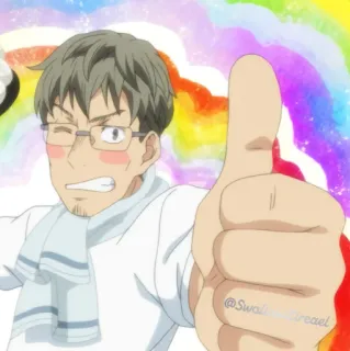 👍 @SwallowSreael Anime, Thích, Tích cực, Đàn ông, Hình minh họa, Nghệ thuật telegram sticker