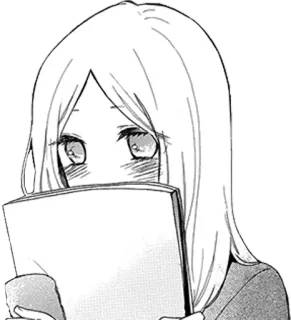 😳 manga, anime, shy, blushing, girl, book telegram sticker